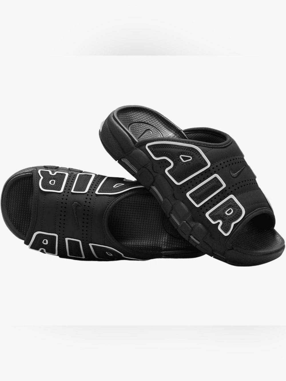 The Nike Air More Uptempo Slide OG Black & White Lettering -Size 9 Men’s EUC